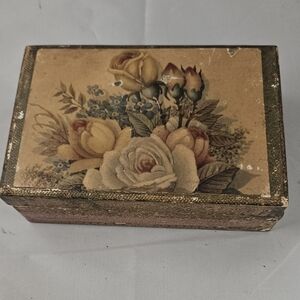 Vintage Floral Decorative Trinket Box Florentine Box